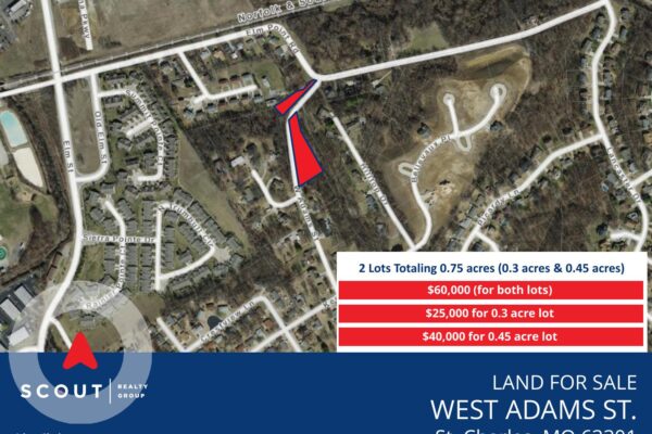 West Adams St. land for sale — aerial, St. Charles, MO